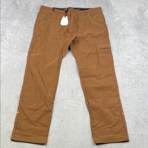 NEW Prana 36/32 Stretch Zion Slim Pant II Men's Sepia Brown Hiking Outdoors